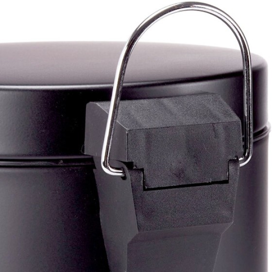 Black Metal Small 3L Foot Pedal Trash Can, Suitable for Kitchen, Bathroom, and Other Places, Sanitary Trash Can, Gift Box Packaging